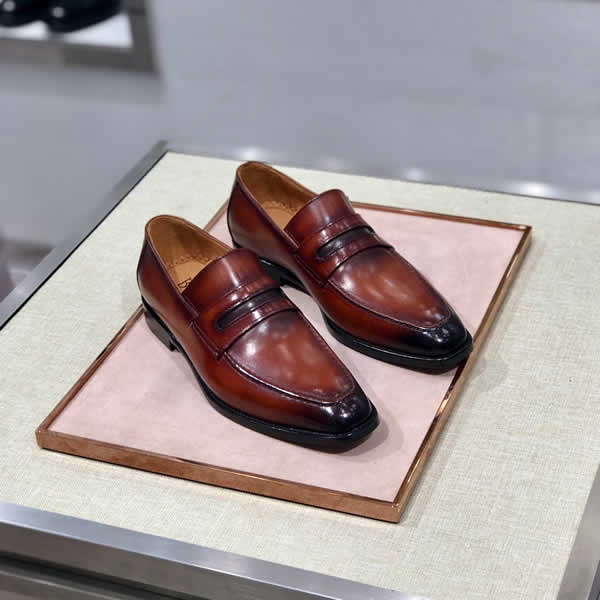 2020 Spring Autumn New Berluti Brown Business Men Oxfords Casual Shoes Set Of Feet Dress Shoes Male Office Wedding Men'S Leather Shoes